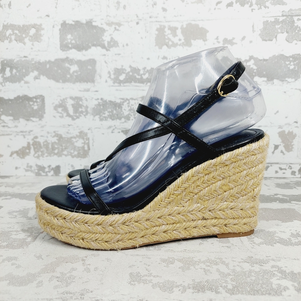 Nine West Black Wedge Sandals